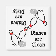 Bowling Clean Dirty Dishwasher Magnet