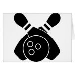bowling club icon greeting cards