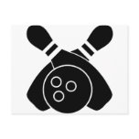 bowling club icon post cards