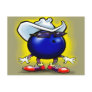 Bowling Cowboy Postcard