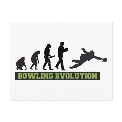 Bowling Evolution Bowler Post Cards by Bowling_TShirts