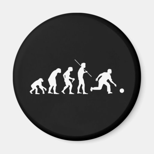 Bowling Evolution from Man to Bowler Refrigerator Magnet