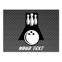 Bowling; Faux Carbon Fiber Postcards