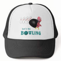 Bowling Flamingo Trucker Hats
