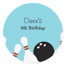 Bowling Fun Favor Stickers (Turquoise)