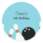 Bowling Fun Favor Stickers (Turquoise)