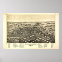 Bowling Green Ohio 1888 Antique Panoramic Map Posters
