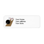 bowling humor pins running scared cartoon return address labels