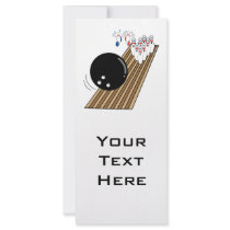bowling humor pins running scared cartoon rack card