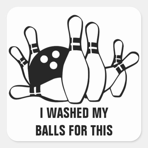 Bowling Humor Square Sticker Zazzle