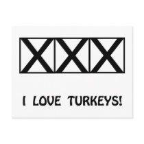 Bowling, I Love Turkeys T-Shirts & Gifts Postcards