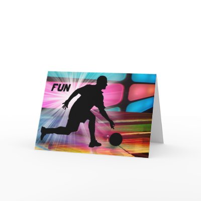 Bowling in a Neon Alley Invite Greeting Cards by EHPlesser