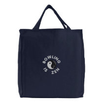 Bowling Is Zen Embroidered Bags