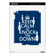 Bowling Keep Calm and Knock 'em Down - all colors Skins For iPad 3