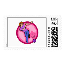 Bowling Lady Stamp