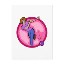 Bowling Lady Postcard