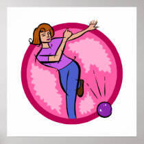 Bowling Lady Poster