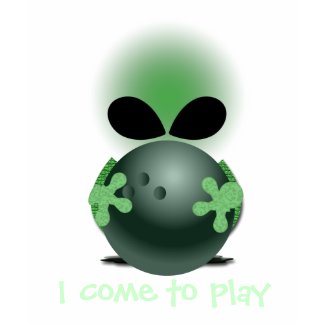 Bowling Little Green Guy zazzle_shirt