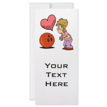 bowling love bowler humor cartoon rack card design