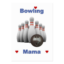 Bowling Mama Hearts Business Cards