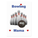 Bowling Mama Hearts Business Cards