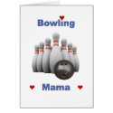 Bowling Mama Hearts Greeting Card