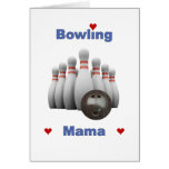 Bowling Mama Hearts Greeting Card