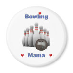 Bowling Mama Hearts Refrigerator Magnet