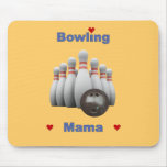Bowling Mama Hearts Mouse Pad