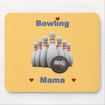 Bowling Mama Hearts Mouse Pad