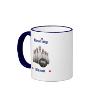 Bowling Mama Hearts Coffee Mugs
