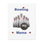 Bowling Mama Hearts Postcard