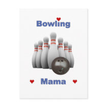 Bowling Mama Hearts Postcard