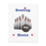 Bowling Mama Hearts Postcard