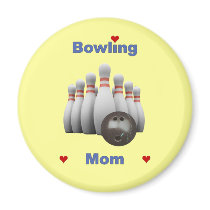 Bowling Mom Fridge Magnets