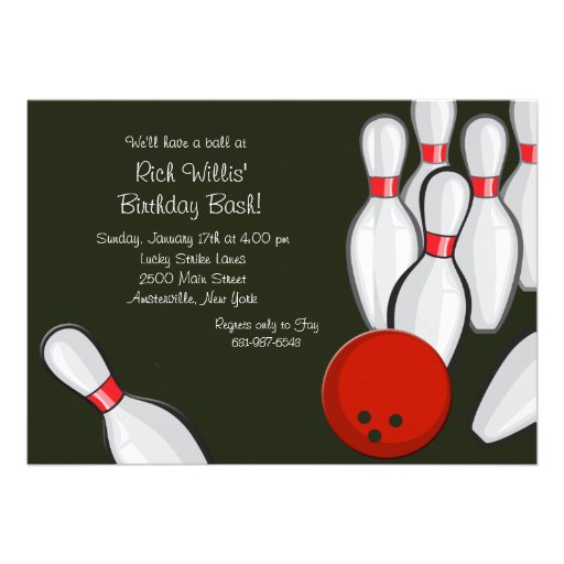 Bowling Night Invitation (front side)