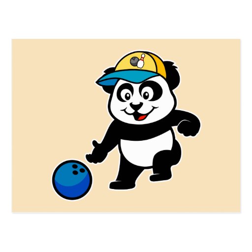 Bowling Panda Postcard Zazzle
