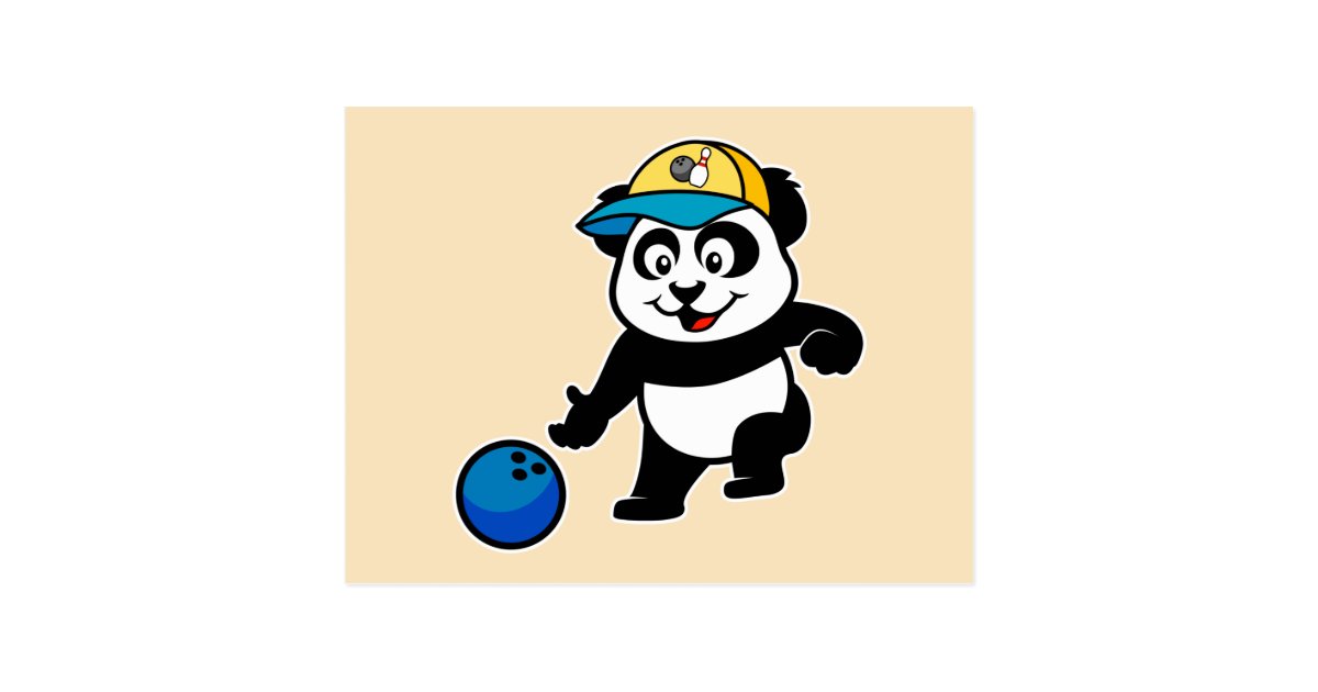 Bowling Panda Postcard Zazzle