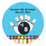 Bowling Party Birthday Custom Favor Sticker