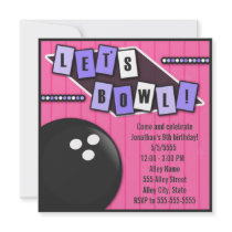 Bowling Party Birthday Personalized Invite
