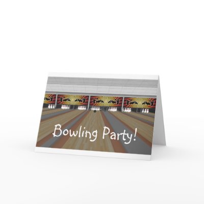 Bowling Party!  Bowling Alley: Greeting Card by spiritswitchboard