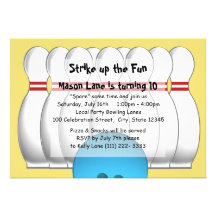 Bowling Party Custom Invites
