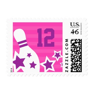 Bowling party customizable birthday age postage zazzle_stamp