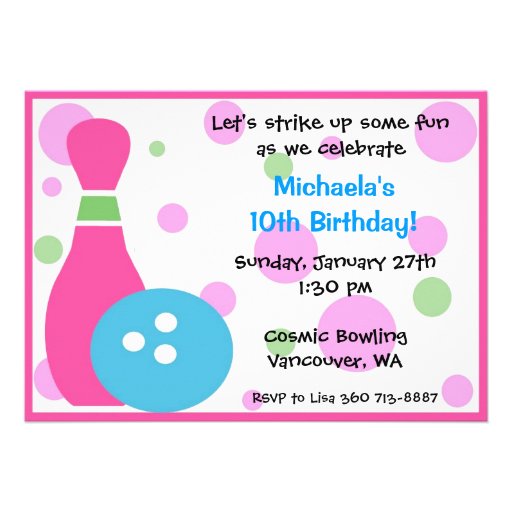 Bowling Party -Girl Announcement