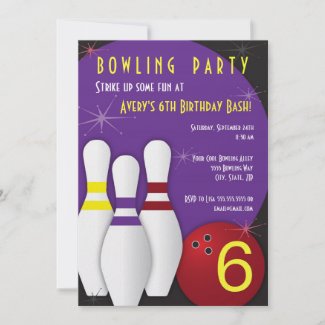 Bowling Party Invitations on Bowling Party Invitation 5 X 7 From Zazzle Com