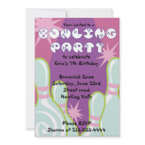 Bowling Party Invitation Happy Birthday Invite