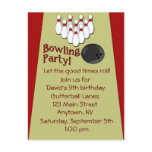 Bowling Party Invitation postcards
