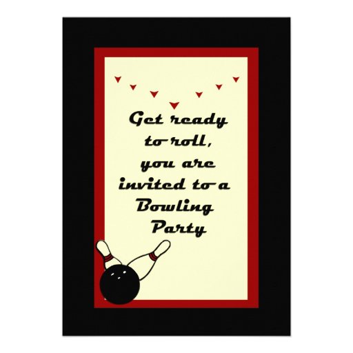 Bowling Party Invitation with retro color and feel