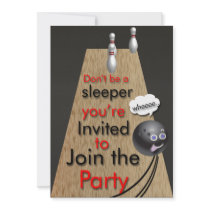 Bowling Party Invitations Customizable