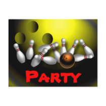Bowling Party Invitations Customizable Post Cards